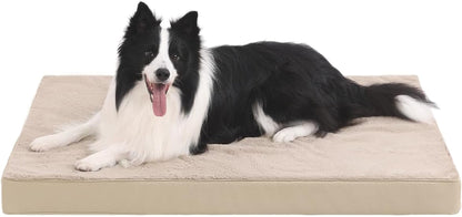 KSIIA Orthopedic Dog Bed for Large Dogs with Waterproof Lining, Grey, 35X22 | Deluxe Soft Plush Dog Crate Bed, Washable Pet Mat with Removable Cover & Egg Crate Foam for Large Dogs Sleeping & Relaxing16