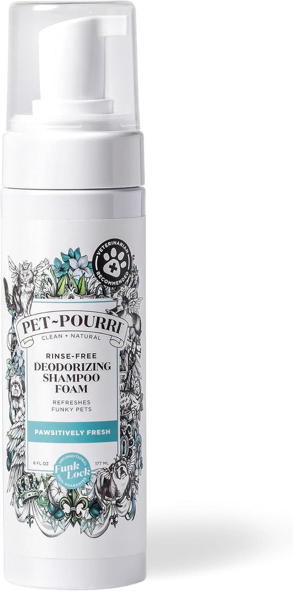 Poo-Pourri Rinse-Free Deodorizing Dry Shampoo for Dogs & Cats – Moisturizing Skin & Coat Soothing Formula - Plant Based Ingredients – Pineapple, Jasmine & Pear – No Rinse Foam Shampoo for Pet Odor1