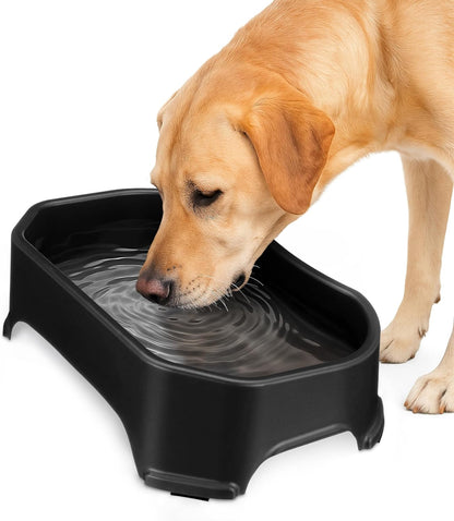 Neater Pet Brands Extra Large Water Bowl for Dogs, Outdoor Dog Water Bowl (1.25 Gallon XL Capacity), Big Trough Style Food Dish for Indoors or Outside, No Spill Large Dog Bowls, Gunmetal Grey16