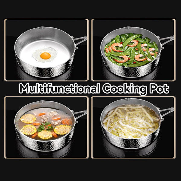 Titanium Saucepan, Non-Stick Pan Pot with Lid, Titanium Pans for Cooking, Fast & Even Heating, Dual-Pour Spouts Design, Compatible with All Cooktops,With Lid,7.08In7