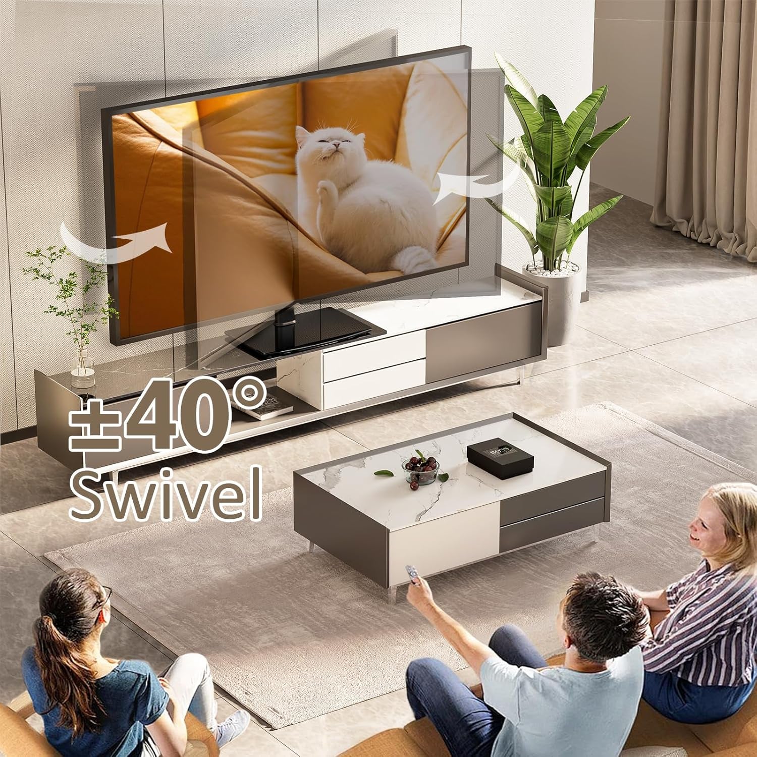 universal-swivel-tv-stand-base-table-top-tv-stand-32-to-65-inch-tvs-80-degree-swivel-4-level-height-adjustable-heavy-duty-tempered-glass-base-holds-up-to-88lbs-screens-ht04b-002