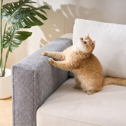 SHENGOCASE Cat Scratch Pad Couch Sofa Armrest Protector, Scratcher Cover for Couch Corner, Carpet Scratching Post, Grey(7.9")2