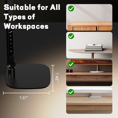 LED Desk Lamp for Home Office, Soft Edge-Lit Design, Modern Style | Professional Eye-Caring Diffused Light, Dimmable Computer Light with 30 Modes, Memory & Timer, Flexible Swing Arm Table Lamp7