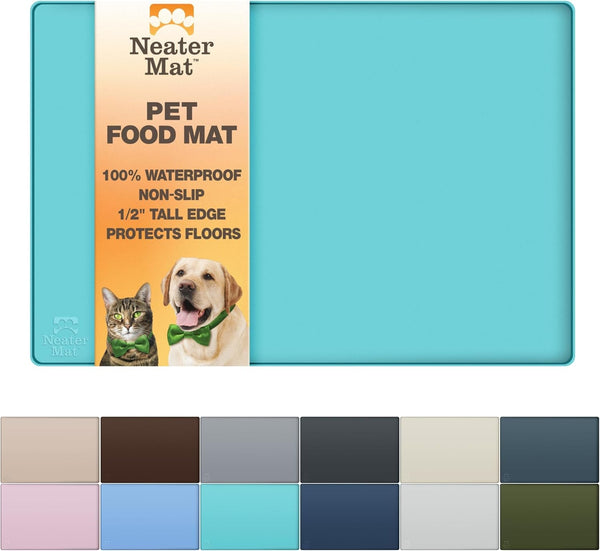 Neater Pet Brands Neater Mat Pet Mats for Food and Water, Cat & Dog Bowl Mat Waterproof Silicone, Feeding Tray, Dog Food Mats for Floors, Placemat W/Raised Edge for under Bowls, 16” X 10”, Cappuccino7