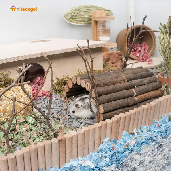 Niteangel Wooden Ladder Bridge, Hamster Mouse Rat Rodents Toy, Small Animal Chew Toy2