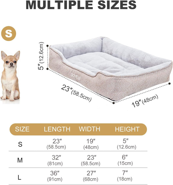 JOYELF Rectangle Dog Bed Calming Pet Bed, anti Anxiety Cat Bed & Sofa, Cute Plush Pet Bed for Small Dog and Cat- Small(Upgraded Version)2
