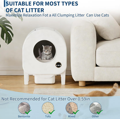 Garvee Self-Cleaning Cat Litter Box, Automatic Smart Pet Litter Box, Large Capacity for Multiple Cats, Wifi-Enabled App Control with Safety Sensors W/Garage Bags | Multiple Cats Available, Large Capacity, Wifi-Enabled App Control W/Safety Sensors W/ Garage Bags7