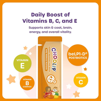 Choolip Squeeze Vita Stick Lickable Cat and Dog Treats – 20-Pack of 40G – Real Fish Puree with Multivitamins & Postbiotics – Hydrating, Gut & Immune Support – Large Breeds & Multi-Pet Homes5