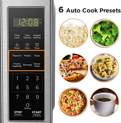 BLACK+DECKER Countertop Microwave Oven, 0.7 Cu.Ft, 700W, Stainless Steel2