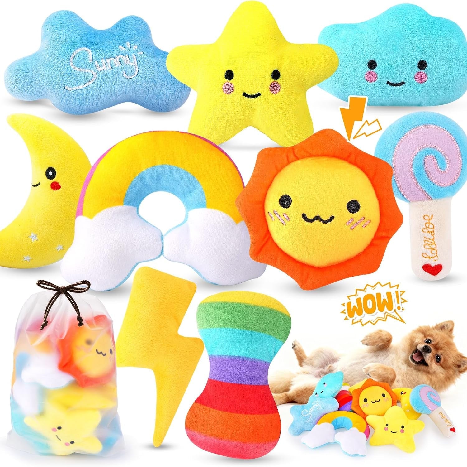 kipritii-9-pack-squeaky-dog-toys-for-small-dogs-puppies-with-storage-bag-soft-plush-built-in-squeakers-weather-themed-designs-keeps-dogs-engaged
