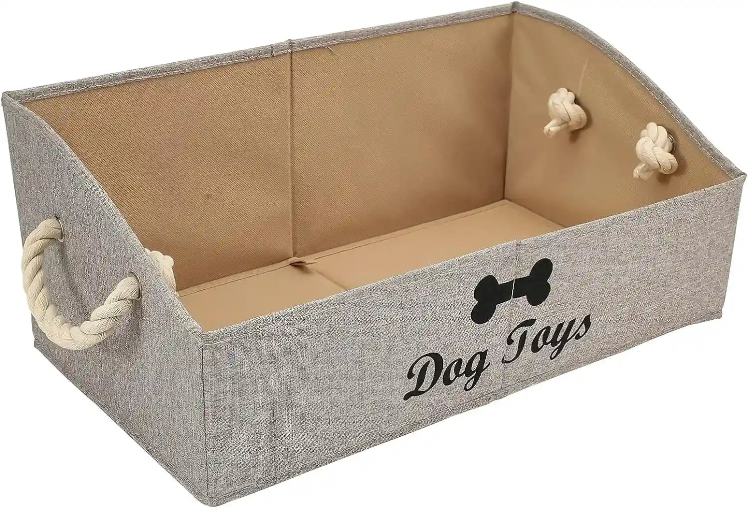 morezi-large-dog-toy-bin-puppy-shallow-toy-basket-dog-toy-storage-perfect-for-living-room-playroom-closet-home-organization-grey-canvas