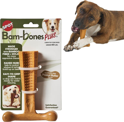 SPOT Bam-Bones plus T Bone – Bamboo Fiber & Nylon Dog Chew Toy for Moderate to Aggressive Chewers, Durable Long Lasting & Non-Splintering, Beef Flavor Toy for Adult Dogs & Puppies under 60 Lbs, 6 In25
