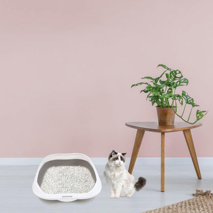 Wakauto Kitten Litter Pan Anti-Splash Durable Cat Litter Basin Semi-Enclosed Grey Pet Toilet for Indoor Kitten Training and Housebreaking3