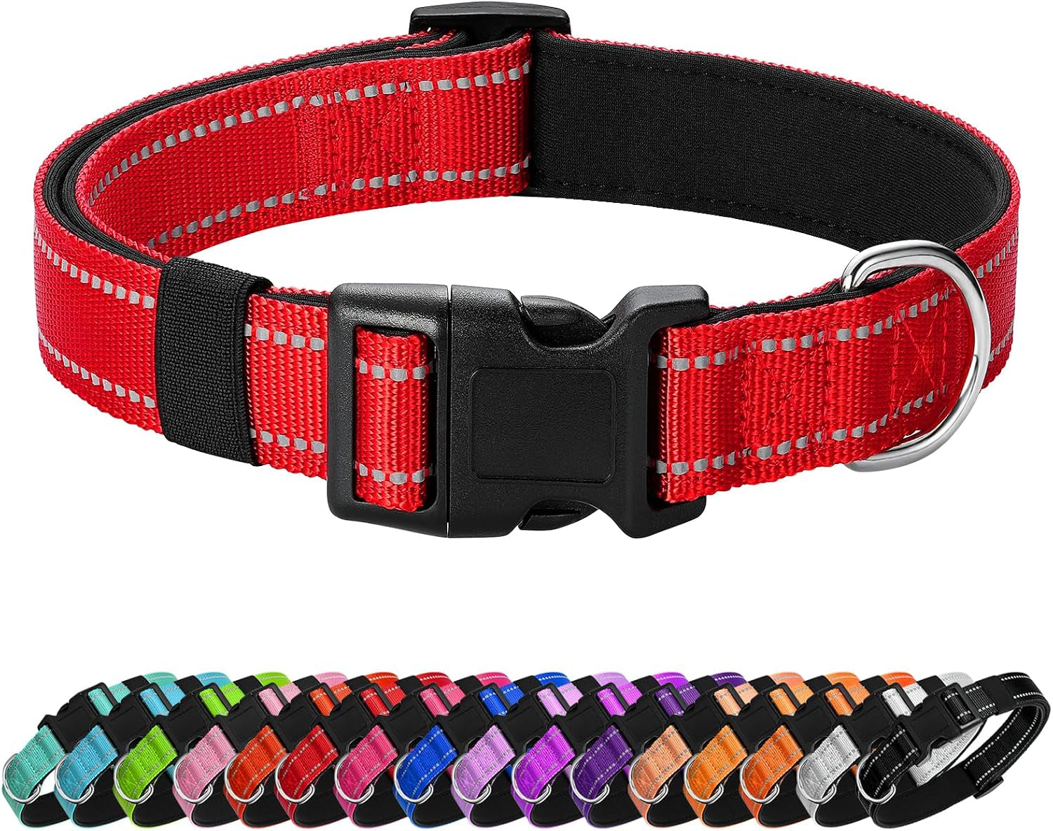 reflective-dog-collar-padded-with-soft-neoprene-breathable-quick-release-basic-dog-collars-for-medium-dogs-purple-girl
