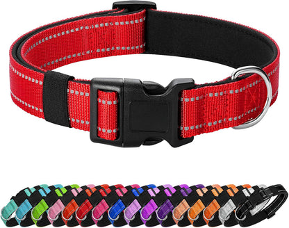 Reflective Dog Collar Padded with Soft Neoprene Breathable Quick Release Basic Dog Collars for Medium Dogs Purple Girl17