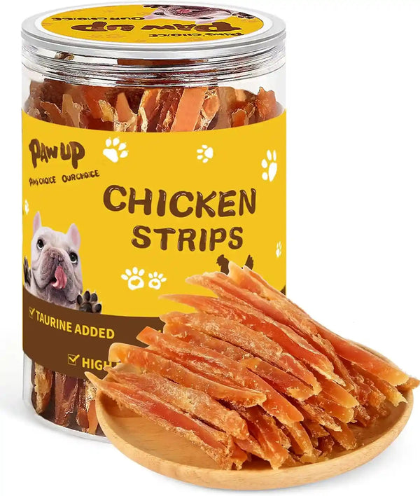 PAWUP Chicken Jerky Strips Dog Treats, Low Fat High Protein, Natural Chicken Dog Jerky, Training Treats for Small & Medium Dogs, 12.5 Oz1