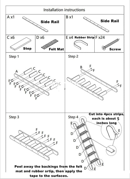 SHENGOCASE Solid Wood Wall Leaning Cat Ladder for Indoor Cats and Small Medium Dog, Stair Step for Window Bed, Wall Climbing Furniture (47.2")8