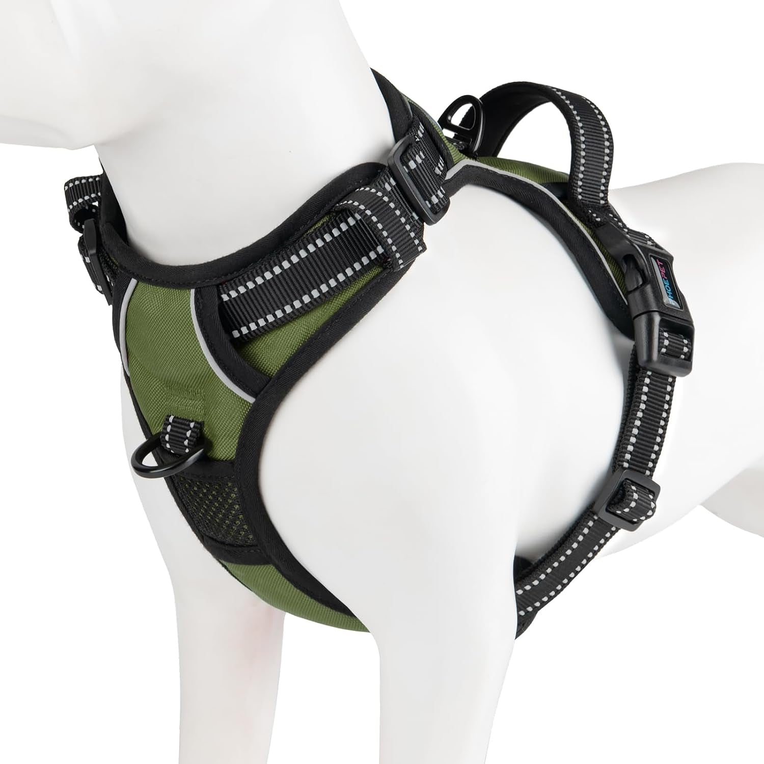phoepet-no-pull-dog-harness-medium-reflective-front-clip-vest-with-handle-adjustable-2-metal-rings-2-bucklesm-grey