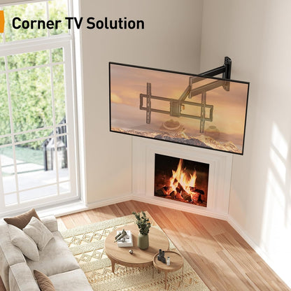 Corner TV Wall Mount Long Arm TV Mount Bracket for 37-75 Inch Tvs | Full Motion Wall Mount with 32.37” Extension & Swivel Articulating Arm & Tilt, MAX VESA 600X400Mm, Holds up to 100 Lbs6