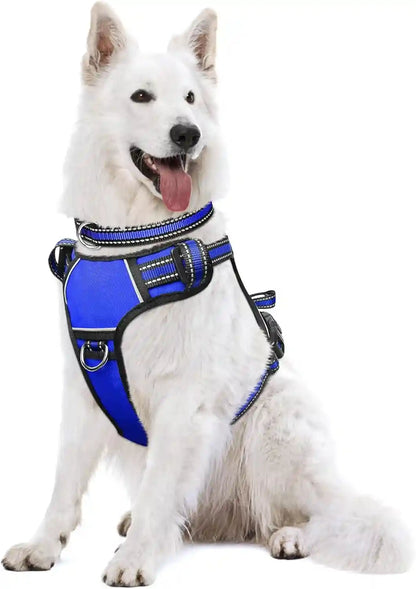 Dog Harness No Pull, Pet Harnesses with Dog Collar, Adjustable Reflective Oxford Outdoor Vest, Front/Back Leash Clips for Small, Medium, Large, Extra Large Dogs, Easy Control Handle for Walking20