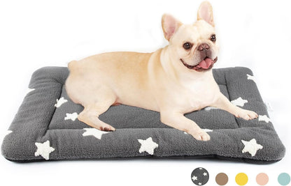 Mora Pets Cat Bed for Indoor Cats Washable Dog Crate Pad Cute Star Dog Bed Mat for Small Dogs Pet Kennel Pad for Cage Soft Flat Puppy Kitten Cushion Sleeping Anti-Slip Grey 22 X 1311