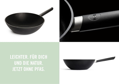 ECO LITE WOK 12" Made in Germany. Made from 100% Recycled Aluminum.Pfas-Free Diamond QXR Non-Stick Coating2