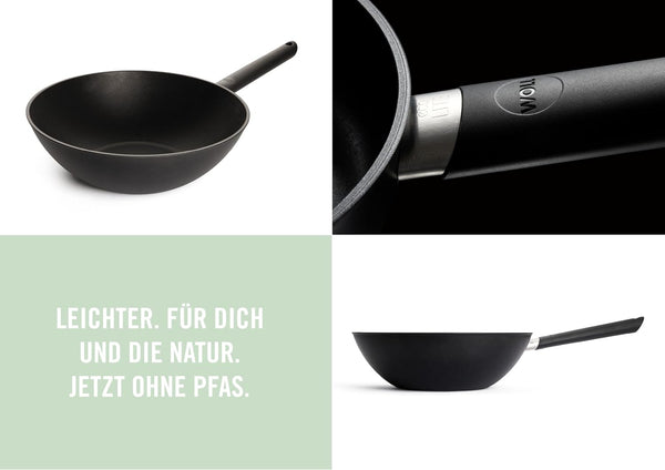 ECO LITE WOK 12" Made in Germany. Made from 100% Recycled Aluminum.Pfas-Free Diamond QXR Non-Stick Coating2