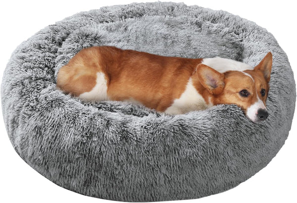 JOLLYVOGUE Small Dog Bed, Calming Soft Anti-Anxiety Donut Cat Bed, Washable round Fluffy Cushion for Small and Medium Pets (20")41