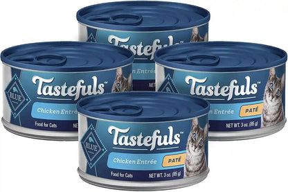 Blue Buffalo Tastefuls Wet Cat Food Paté Variety Pack (Chicken, Turkey & Chicken, Ocean Fish & Tuna) for Adult Cats, Made with Natural Ingredients, 5.5-Oz. Each (24 Cans)25