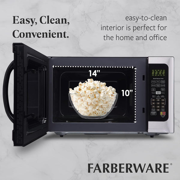 1.2 Cu. Ft. Countertop Microwave Oven – 1000 Watts Power, Smart Sensor Auto Cook Settings, Defrost, Easy Clean and Child Safety Lock - Stainless5