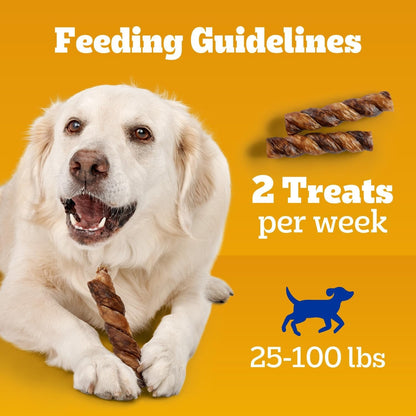 Pedigree Twisty Chews Medium/Large Dog Treats, Chicken & Beef, 16 Count | Long-Lasting Dental Chews, Rawhide-Free, Twisted Design, Helps Clean Teeth, Easy to Digest, Includes 4 Packs of 4 Treats8