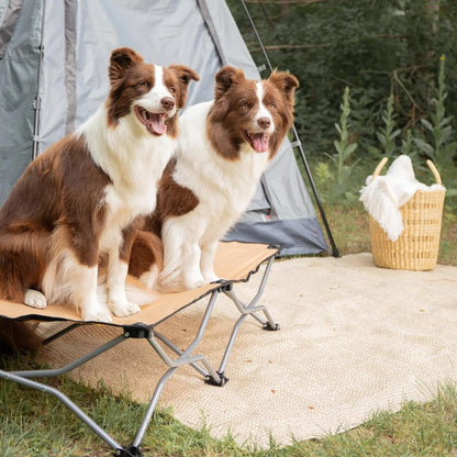 Carlson Elevated Dog Bed, Folding Dog Cot for Large Dogs up to 95 Lbs, Portable Raised Pet Bed for Indoor & Outdoor Use, 47.5” X 24.5”, Tan6