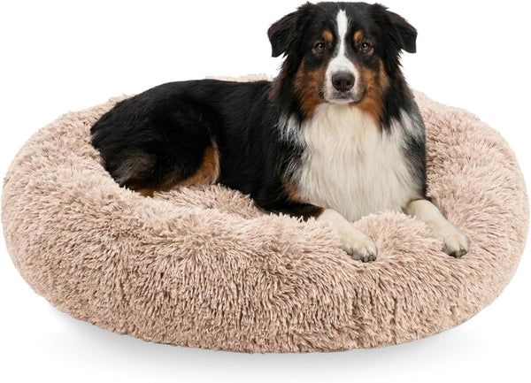 Active Pets Premium Medium Donut Dog Bed, Fits up to 45 Lbs, Machine Washable Cushion, Plush Long Pile Faux Fur Fabric, Portable Beige Pet Bed Furniture for Puppies Adult Canines & Cats11