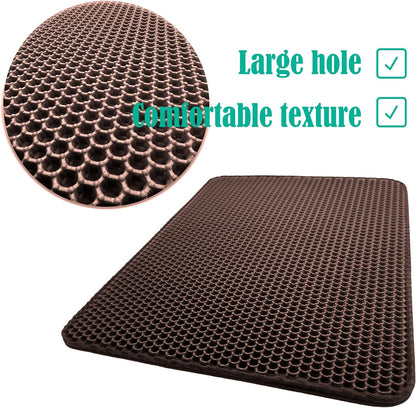 HTTMT- (23.6X18 Inch) Pet Supplies Cats Litter & Housebreaking 60X45 Brown Cat Litter Mat Double Layer Pad Trapper Folding Pad EVA Foam Rubber…4