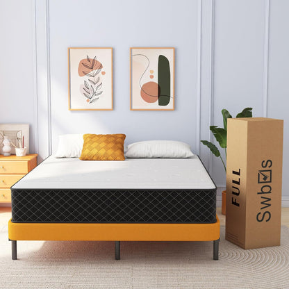 Double Mattress,12 Inch Full Size Hybrid Mattresses, Full Bed Matress in a Box, Pressure Relief & Fiberglass Free, Firm Mattress Double Size | Medium Firm, Fiberglass Free, Certipur-Us Certified, Pressure Relief, Motion Isolation, Individually Pocketed Springs8