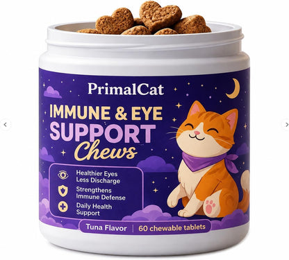 Primalcat Immune & Eye Health Support Cat Chews (60 Chews)1