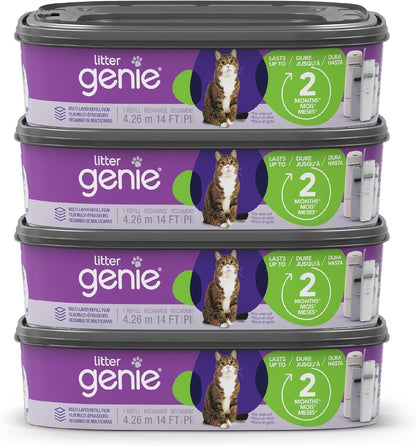 Litter Genie Refill Bags | Standard 4-Pack, 56 Total Ft | up to 8 Months of Supply | Ultimate Odor Control Cat Litter Bags1
