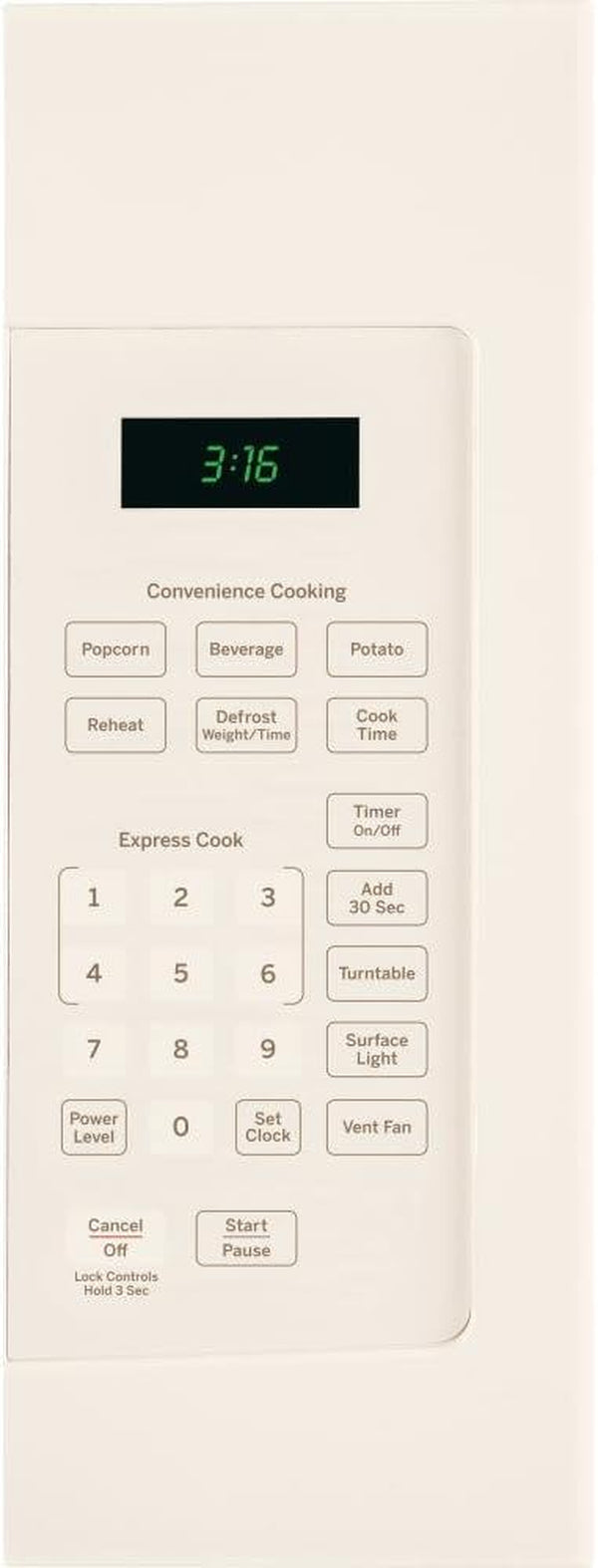 GE MICROWAVES 1029481 1000W 1.6 Cu. Ft. Over-The-Ran Microwave Oven, Bisque2