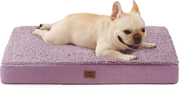 EHEYCIGA Orthopedic Dog Bed Large with Removable Washable Cover,Grey,41X27 | Egg Crate Foam Support,Durable Oxford Fabric,Non-Slip Bottom,Machine Washable,Soft Waterproof Plush Pet Bed Mat for Crate38