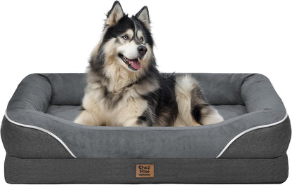 Chez Paw Waterproof Orthopedic XL Dog Bed for Large and Extra Large Dogs | Egg Crate Foam, 4-Sided Bolster Support, Waterproof Liner, Non-Slip Bottom, Machine Washable Cover, 42 X 30 Inch34