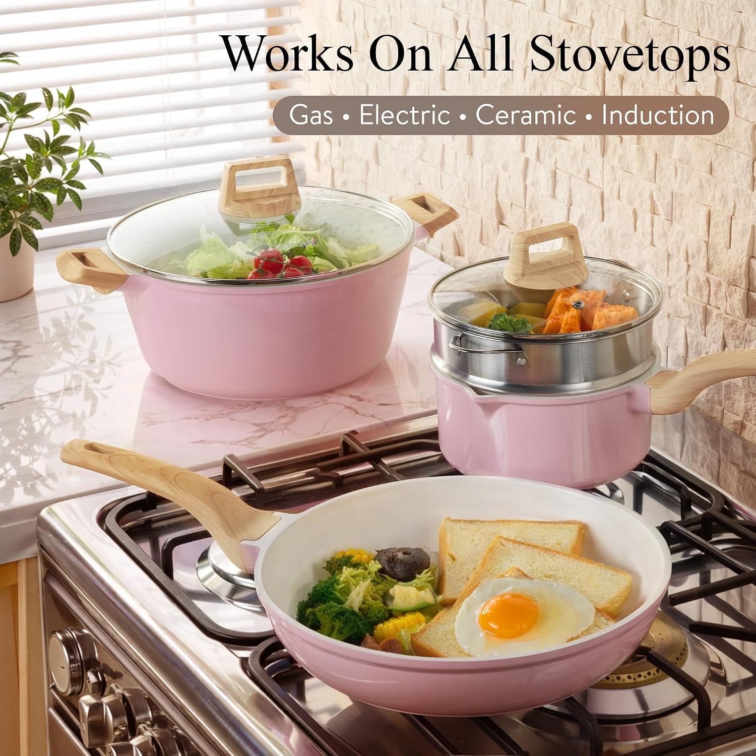 21pcs-ceramic-cookware-set-pots-and-pans-set-pink-non-toxic-healthy-kitchen-set-all-stovetop-compatible-easy-clean-even-heating-pfas-free