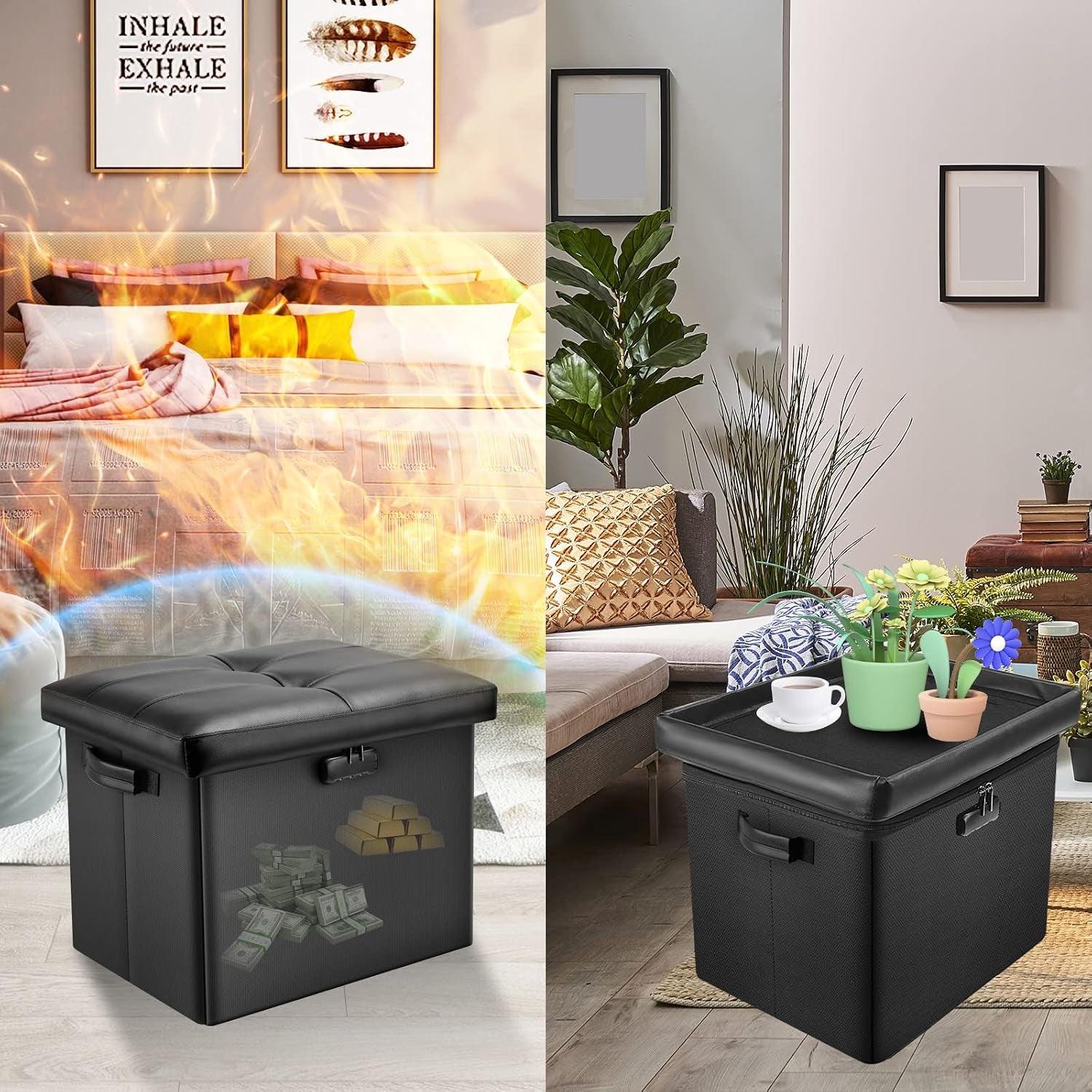 storage-ottoman-with-lock-fireproof-folding-ottoman-foot-rest-stool-storage-chest-with-storage-safe-for-important-documents-waterproof-17-inches-short-ottoman-foot-stool-with-handles-black