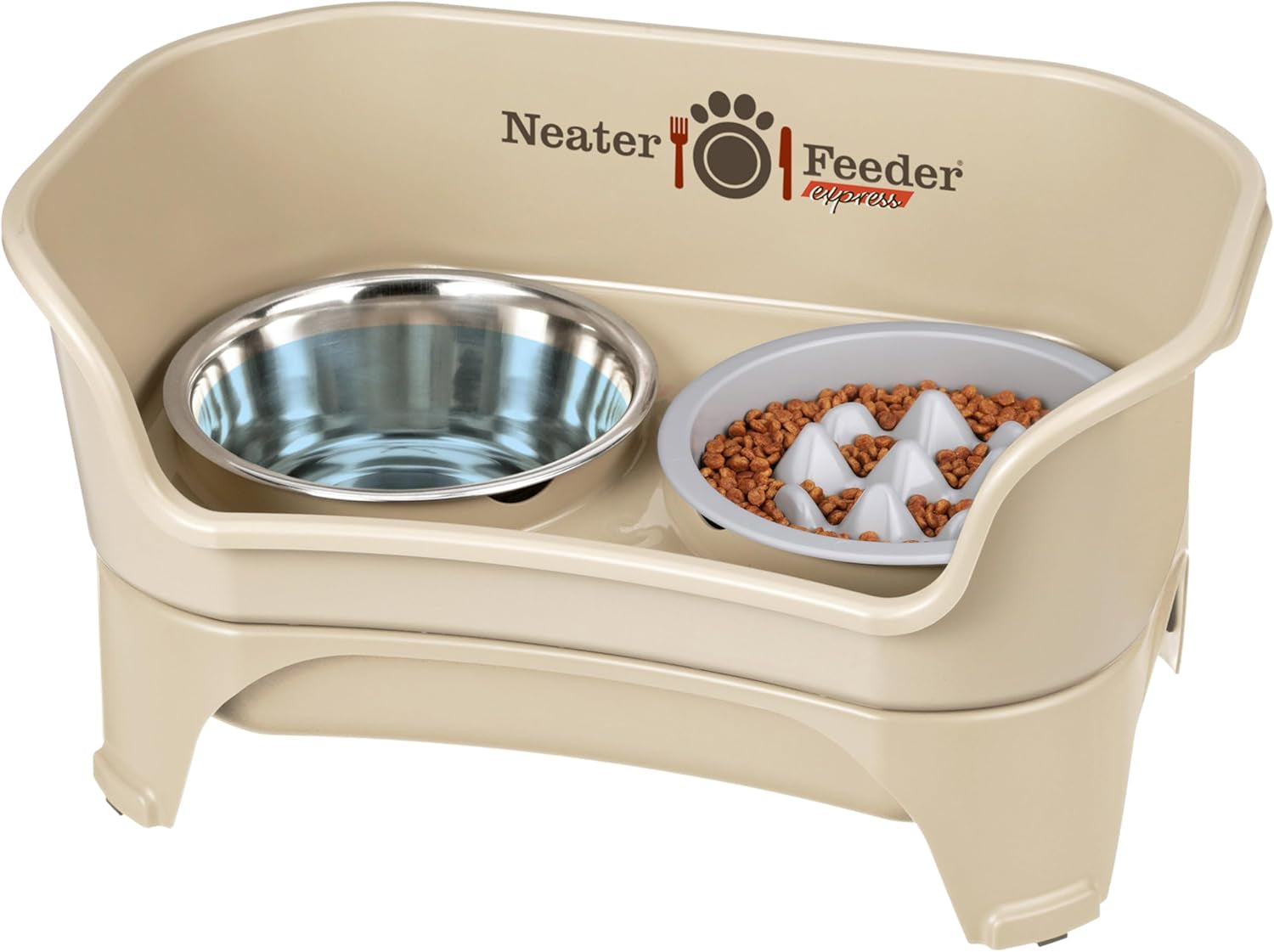 neater-feeder-express-mess-proof-dog-bowls-elevated-for-small-breeds-under-15-lb-made-in-usa-no-spill-raised-dog-food-bowl-stand-stainless-steel-food-and-water-bowl-set-feeding-station-cappuccino
