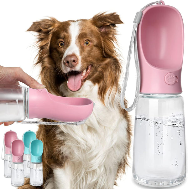 Kalimdor Dog Water Bottle, Leak Proof Portable Puppy Water Dispenser with Drinking Feeder for Pets Outdoor Walking, Hiking, Travel, Food Grade Plastic (19Oz Blue)11