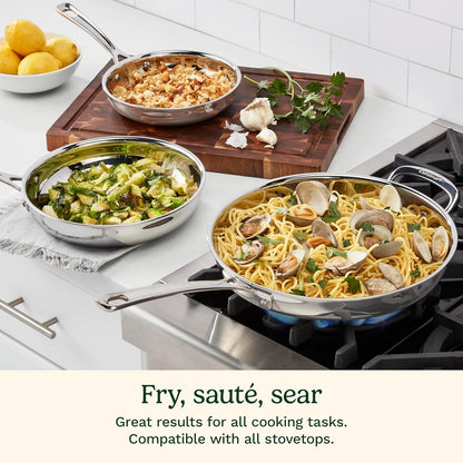 3 Piece Pureclad, Triple-Ply Stainless Steel Skillet Set, PCST22-810126