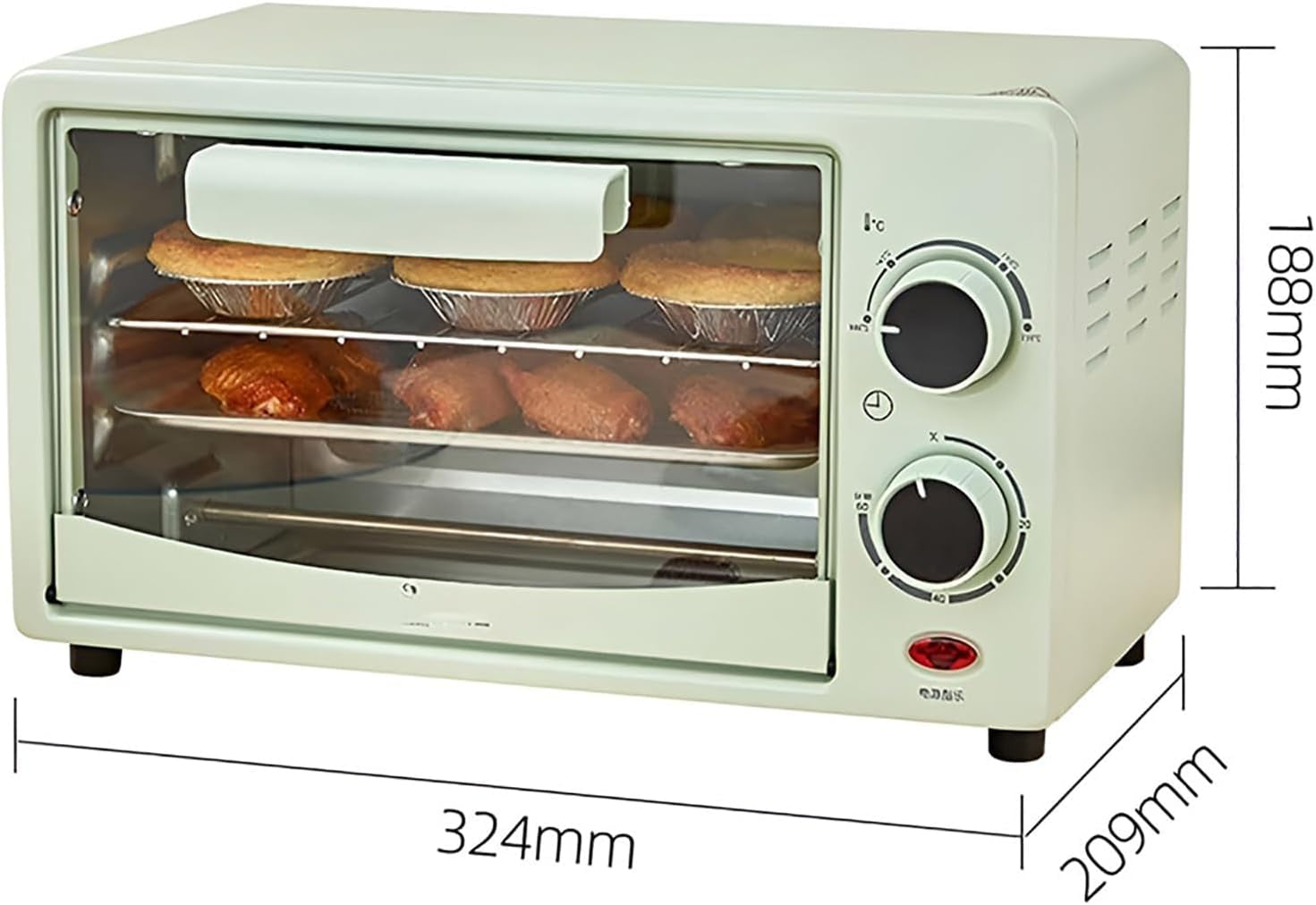 multifunctional-countertop-convection-toaster-oven-with-adjustable-temperature-for-home-and-catering-breakfast-making-red