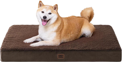 EHEYCIGA Orthopedic Dog Bed Large with Removable Washable Cover,Grey,41X27 | Egg Crate Foam Support,Durable Oxford Fabric,Non-Slip Bottom,Machine Washable,Soft Waterproof Plush Pet Bed Mat for Crate57