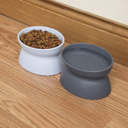 Kitty City Elevated Cat Bowls (Set of 2), Whisker-Friendly Raised Cat Food & Water Dishes, Modern Pedestal Design, Dishwasher Safe, 6.5 Oz Each – White & Gray5