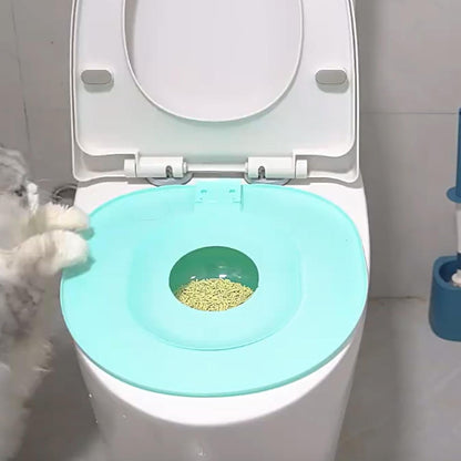 Cat Toilet Trainer - 15.35 Inches Ppcat Litter Tray | Suction Cup Fixation Pad,| Bathroom Training Tool | for Kitten, Adult Feline, Home Hygiene, Waste Reduction, and Daily Pet Use3