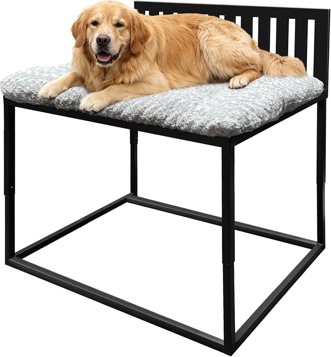 beside-dog-bed-adjustable-height-dog-bunk-beds-47x-31-metal-dogs-bed-frame-with-cushion-x-large